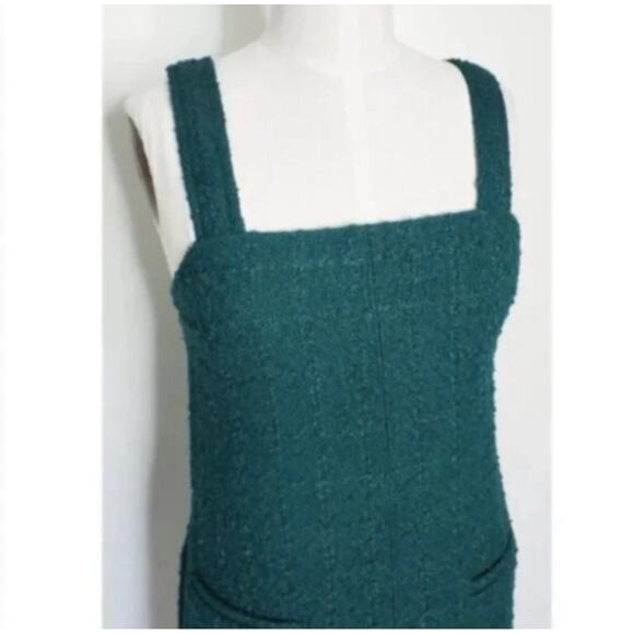 Abercrombie & Fitch Dress Small Green Tweed Boucle Wool Jumper Pockets New i26 - Picture 5 of 8